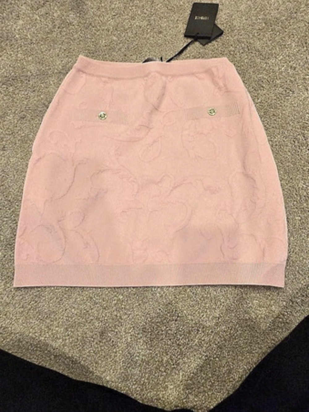 Versace Wool Crochet-Stitch Knit Mini Skirt Pink Size 42